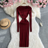 Women sexy Ribbed Bodycon Knitting dress