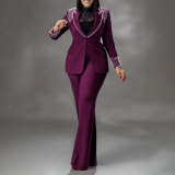 Pearl Long Sleeve Slim Blazer Pants Two-Piece Suit