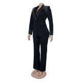 Pearl Long Sleeve Slim Blazer Pants Two-Piece Suit