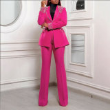 Pearl Long Sleeve Slim Blazer Pants Two-Piece Suit