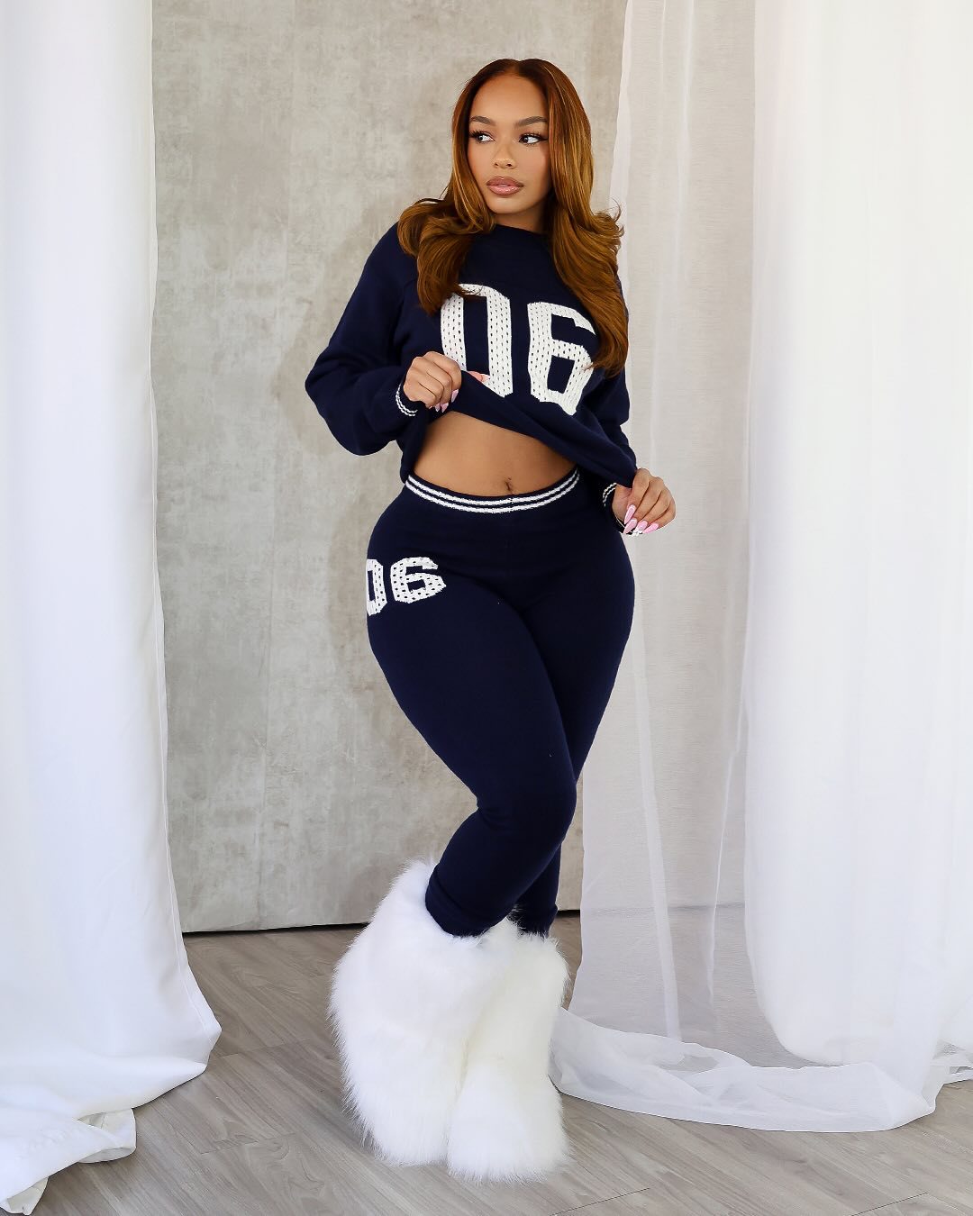 Spring Sports Fashion Long Sleeve Letter Sweater Sports Pants Two Piece Set
