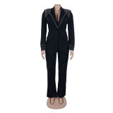 Pearl Long Sleeve Slim Blazer Pants Two-Piece Suit
