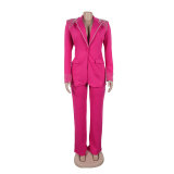 Pearl Long Sleeve Slim Blazer Pants Two-Piece Suit