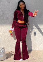 Women's Velvet Hooded Top Wide-Leg Pants Sports Casual Two Piece Set Women's Velvet Hooded Top Wide-Leg Pants Sports Casual Two Piece Set