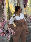 Women Sports Casual Contrast Jumpsuits