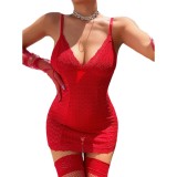 Women lace See-Through temptation nightdress thong sexy lingerie two-piece set