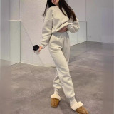Women Casual Hoodies and Pants Two-piece Set