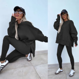 Women Spring Casual Long Sleeve Top and Long Pants Two-piece Set