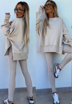 Women Spring Casual Long Sleeve Top and Long Pants Two-piece Set Women Spring Casual Long Sleeve Top and Long Pants Two-piece Set