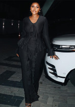 Women solid elegant long sleeve u-neck dress Women solid elegant long sleeve u-neck dress