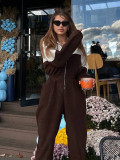 Women Sports Casual Contrast Jumpsuits