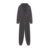 Women Casual Zip Hooded Jumpsuit