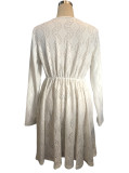 Elegant Women's Solid Lace Patchwork Mini Holidays Dress Sundress