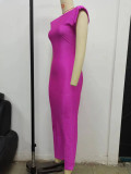 Summer Women's Sexy Tight Fitting Low Back Hollow Trend Chic Slim Waist Long Dress