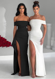 Summer Sexy Off Shoulder Low Back Slit Long Women's Dress