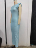 Summer Women's Sexy Tight Fitting Low Back Hollow Trend Chic Slim Waist Long Dress