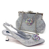 Pointed-Toe Shoe And Bag Set Combination Heels Pointed-Toe Shoes Trapezoidal Bags