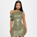 Women's Sexy Nightclub Trend Slash Shoulder Mini Bodycon Dress