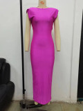 Summer Women's Sexy Tight Fitting Low Back Hollow Trend Chic Slim Waist Long Dress