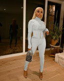 Women's Casual Long Sleeve Tight Slim Sport Two Piece Pants Set