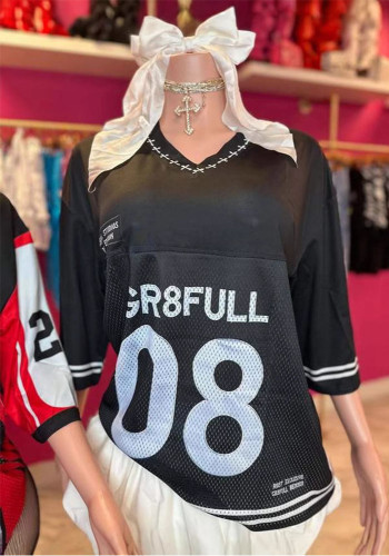 Women V-Neck Short Sleeve Printed Short Sleeve T-Shirt