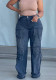 Women Fashion Denim Cargo Pants