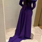 Women Autumn and Winter Sexy Lace Ball Evening Dress