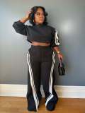 Women Striped Top and Pants Two Piece Set