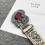 Punk Style Retro Red Heart Shape Women's Belt Y2K Versatile Gothic Belt