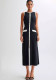 Women Knitting Elegant Sleeveless Button Dress