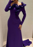 Women Autumn and Winter Sexy Lace Ball Evening Dress