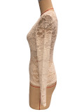 Women's Elegant V-Neck Solid Long Sleeve Slim Fit Pullover Lace Top