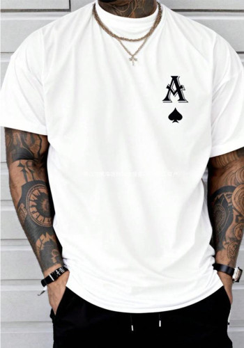 Summer Short Sleeve T-Shirt Letter A Trendy Casual Top