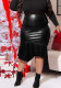 Plus Size Women Irregular Pu-Leather Skirt
