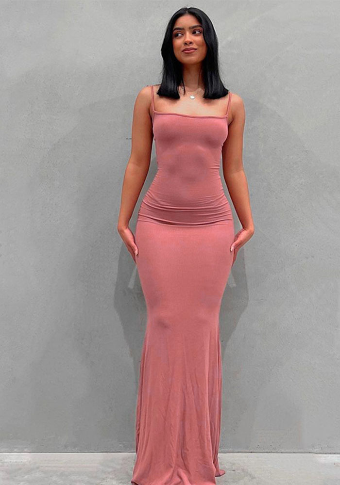 Strap Slim Maxi Dress for Summer Casual Wear