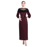 Beaded Chic Lantern Sleeve Pleated Dress