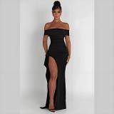 Summer Sexy Off Shoulder Low Back Slit Long Women's Dress