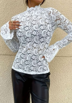 Sexy Lace Slim Fit Outdoor Wear Women Bell Bottom Sleeve Top Sexy Lace Slim Fit Outdoor Wear Women Bell Bottom Sleeve Top