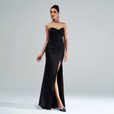 Women's Off Shoulder Bodycon Slit Formal Party Evening Dress Bridesmaid Gown