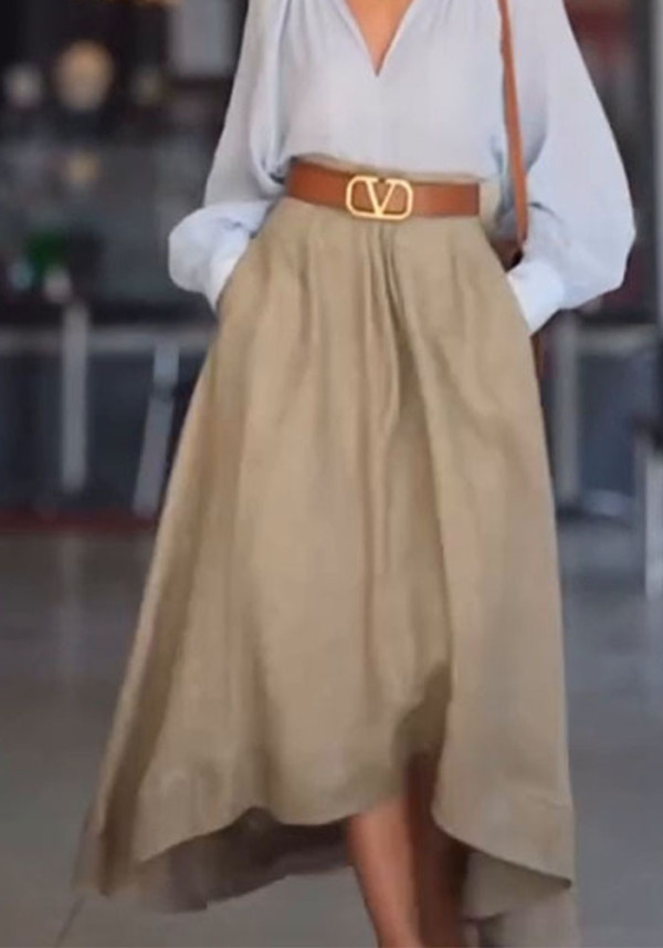 Autumn Trendy Solid Color Chic Skirt