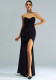 Women's Off Shoulder Bodycon Slit Formal Party Evening Dress Bridesmaid Gown