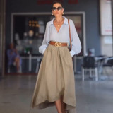 Autumn Trendy Solid Color Chic Skirt