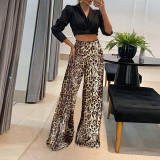 Women Winter Leopard Sequin Casual Pants