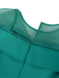 Women Shawl Sleeve Ruffle Dress