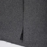 Women Winter Loose Oblique Button Placket Irregular Blazer