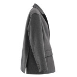 Women Winter Loose Oblique Button Placket Irregular Blazer