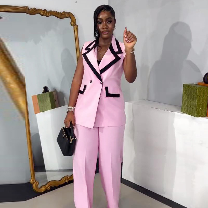 Women Casual vest and Pants Two Piece Set