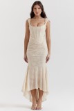 Women Sexy Off Shoulder Strapless Bodycon Fishtail Dress