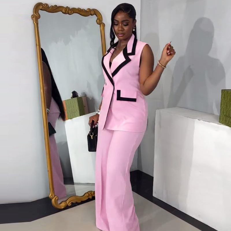 Women Casual vest and Pants Two Piece Set