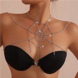 Women sexy metal iron chain bikini necklace chest chain body chain